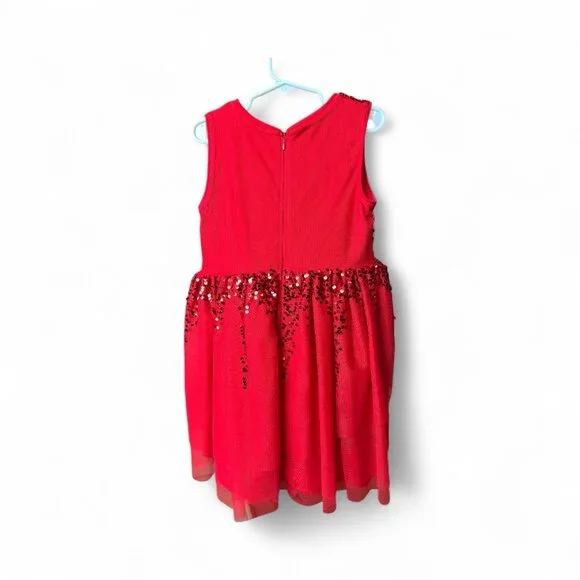 CAT & JACK Girls Size 6/6X Red Sparkle Christmas Dress - Picture 2 of 3